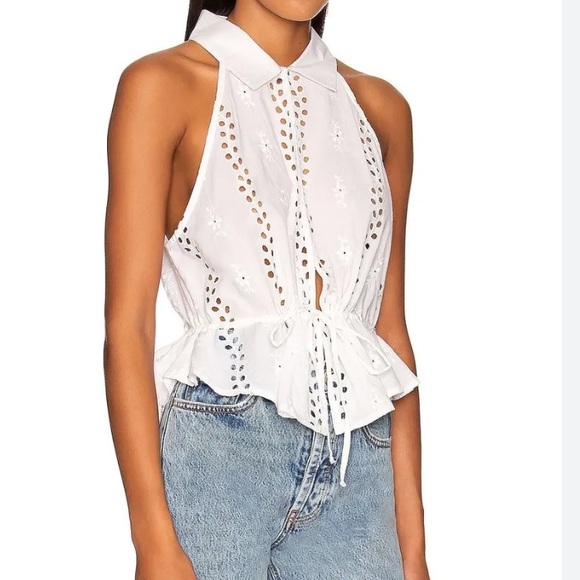 Free People NWT Tangerine Eyelet Top - Picture 4 of 15